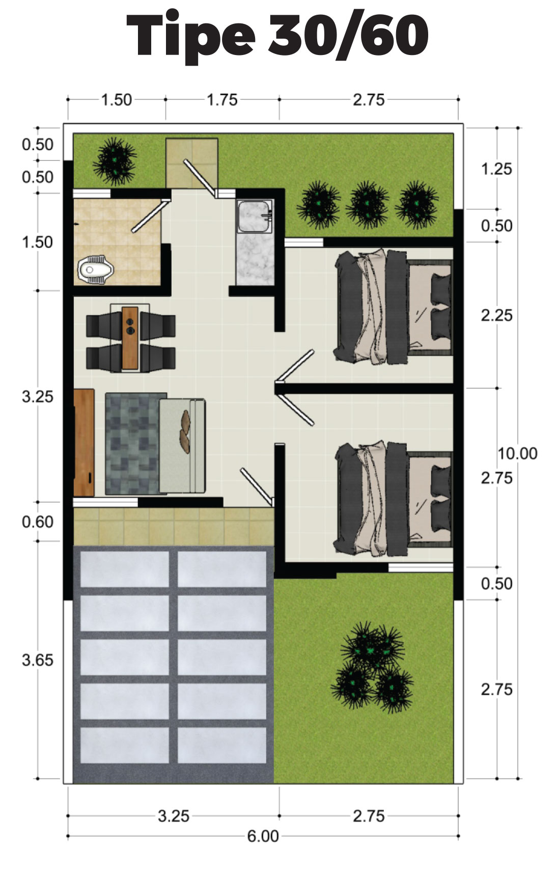 48 Desain Rumah Type 30 Homsweetimpian