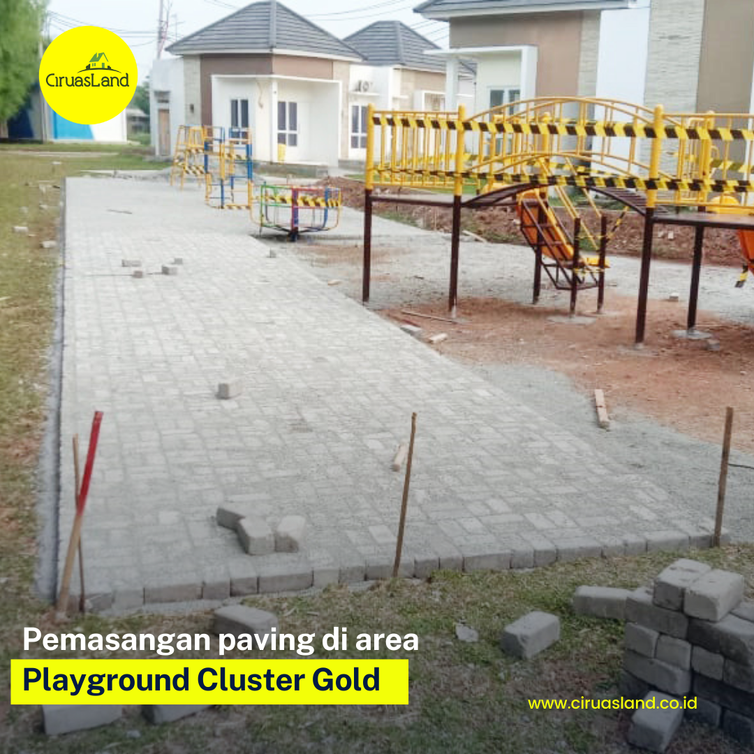 Tahap pembangunan fasilitas playground cluster gold ciruasland