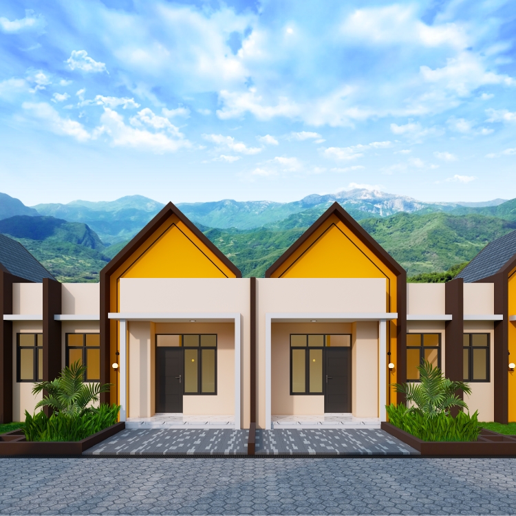 tampak depan rumah cluster crown 30-60 2