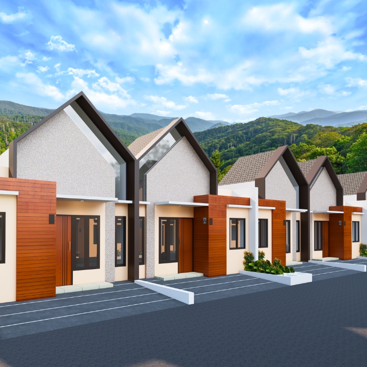 tampak samping rumah cluster paladio 38-60