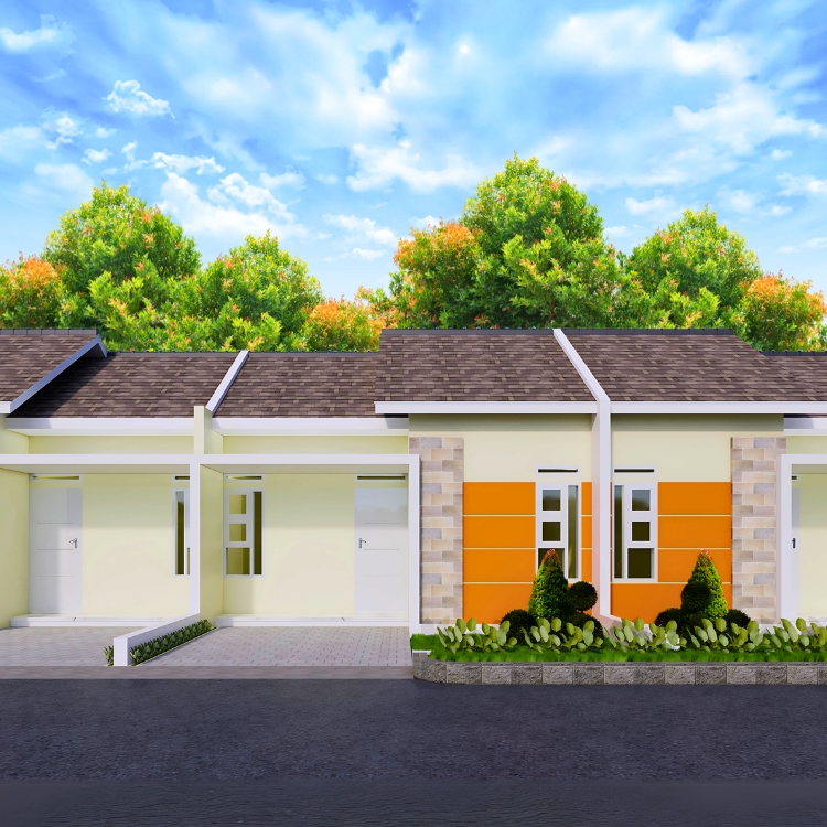 tampak depan rumah cluster platinum 30-60