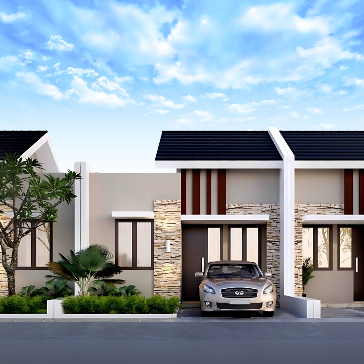 tampak depan rumah semi platinum