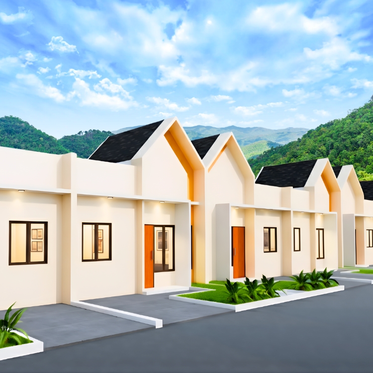 tampak samping rumah cluster skandium 30-60